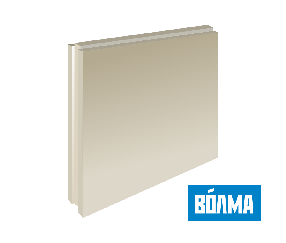 Пазогребневая плита гипсовая полнотелая ВОЛМА (ПГП), 80 мм 